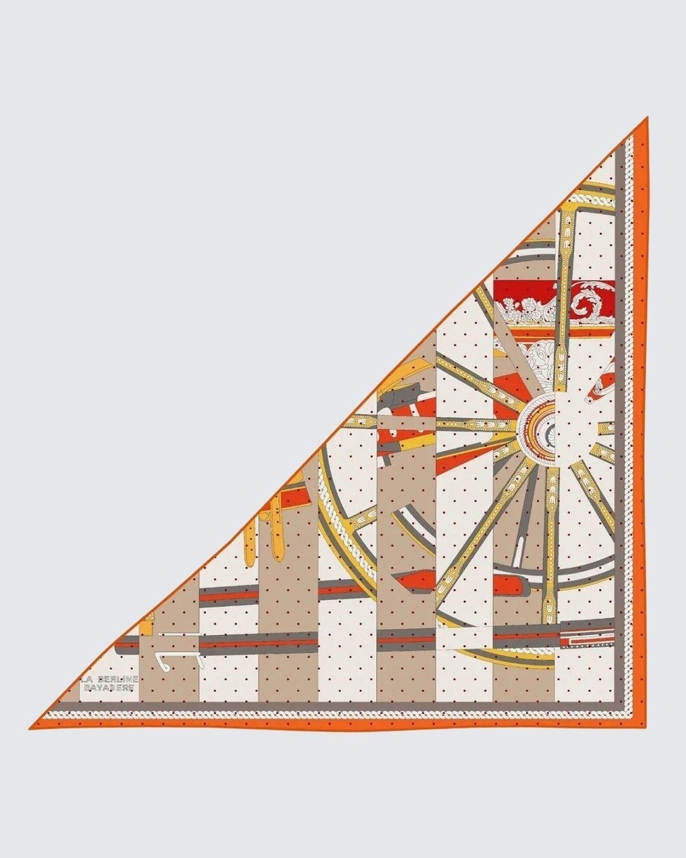 Krem & Taba / Gri - Çizgili Çark Desenli Kaşmir Omuz Şalı