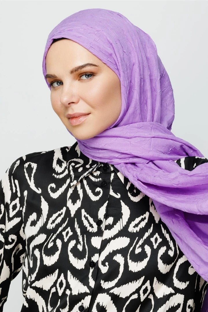 Lila Bambu Şal