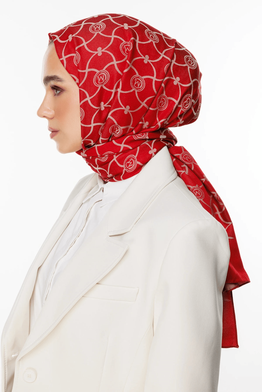Marrakech Desen Çift Taraflı Şal - Bordo-Mint Yeşili