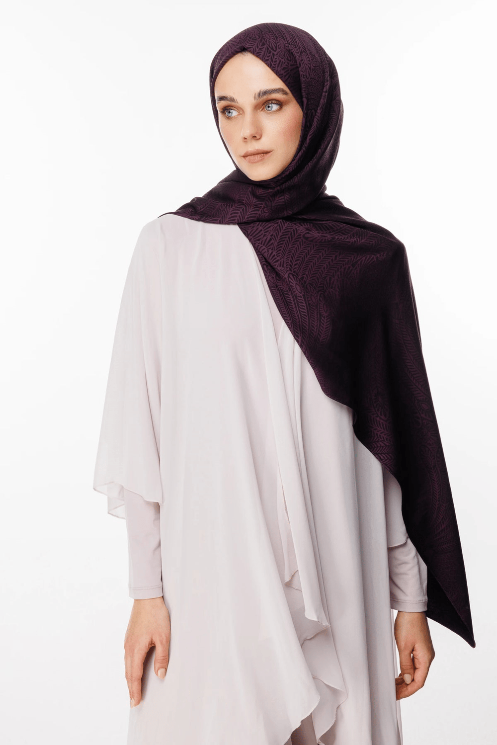 Mayra Desen Çift Taraflı Şal - Mor-Siyah