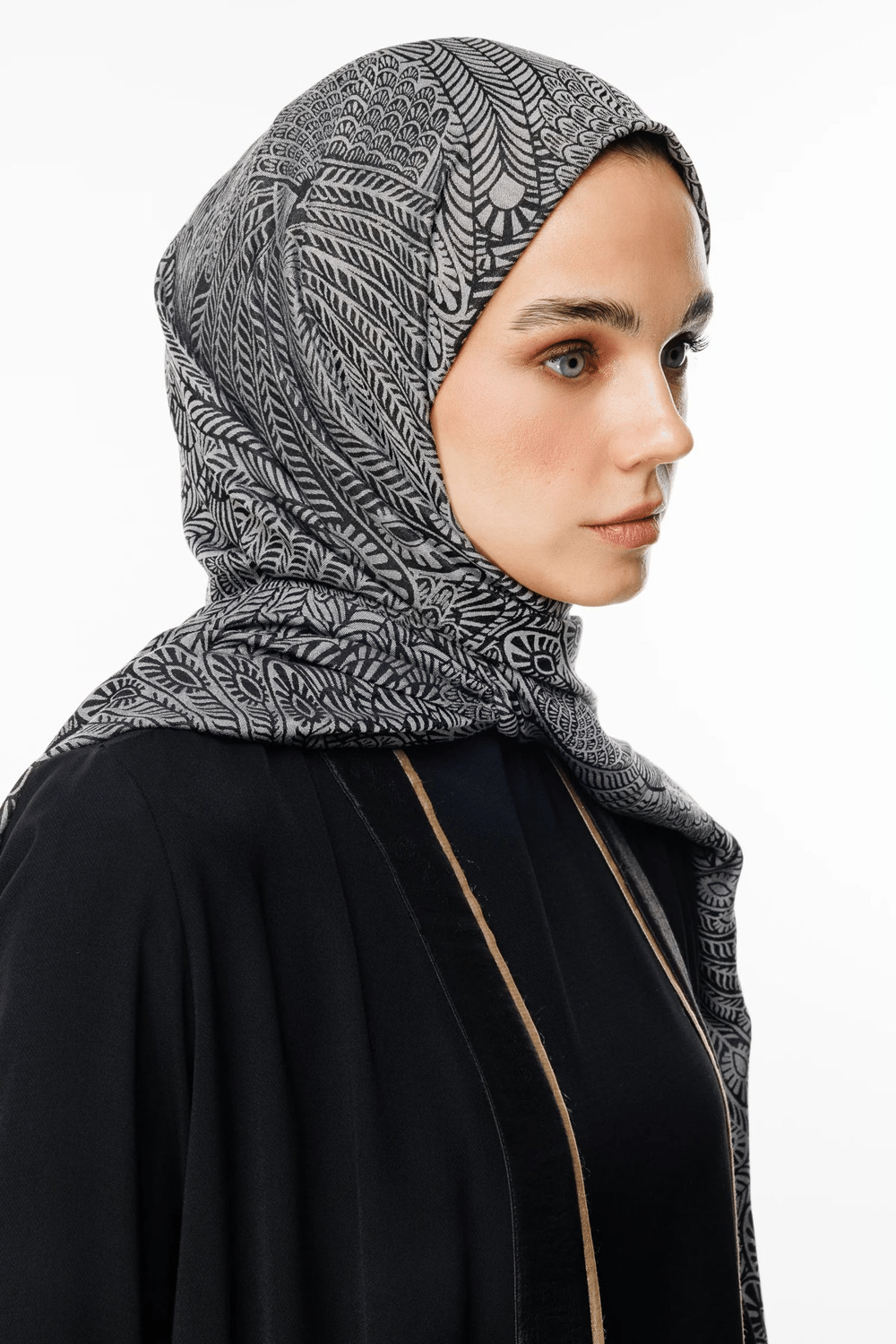 Mayra Desen Çift Taraflı Şal - Siyah-Siyah