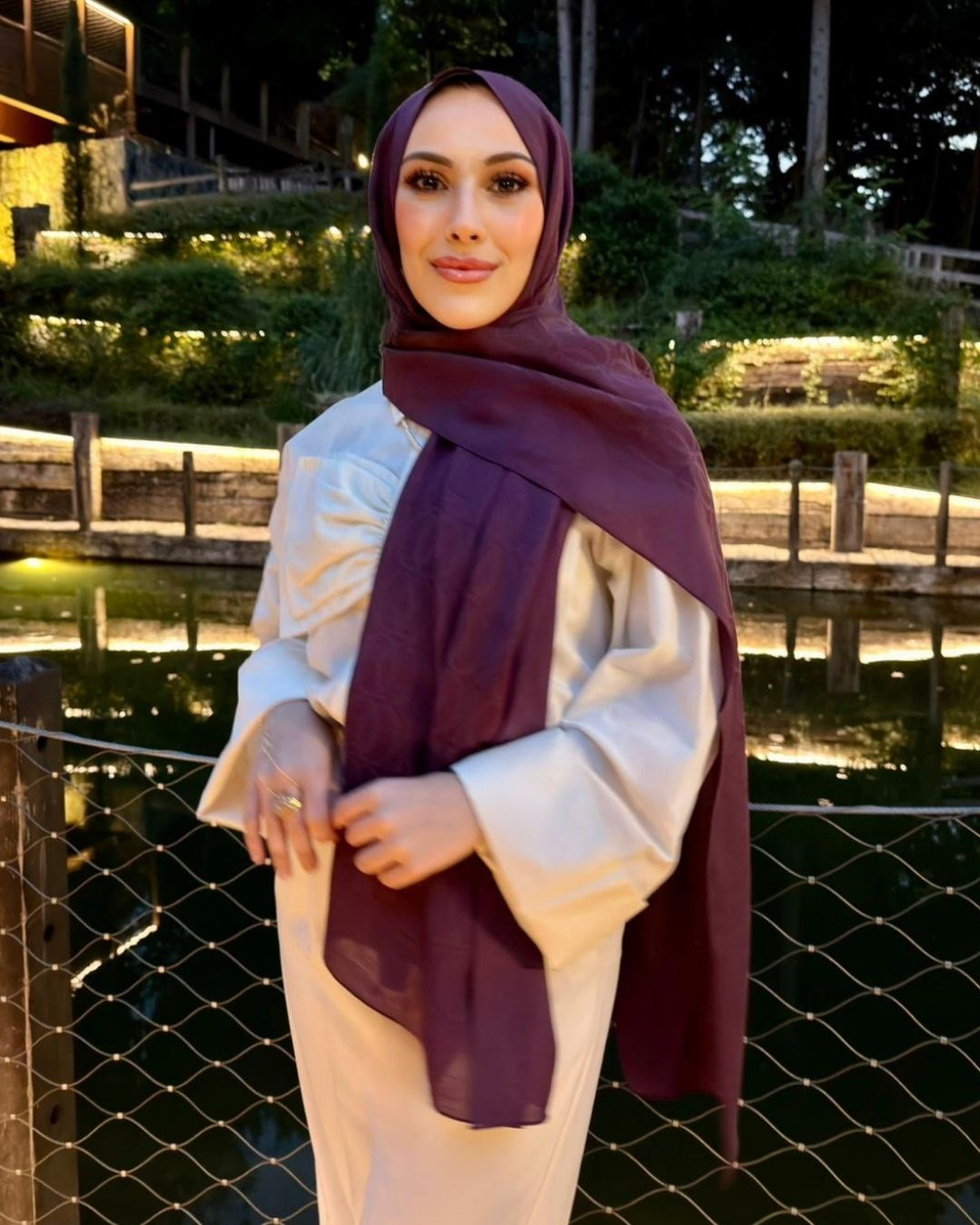 Mürdüm Imannoor Aura Desen Pamuk Jakar Şal