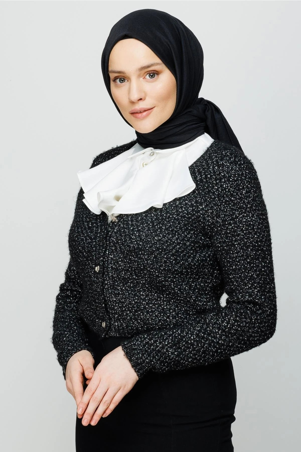 Pamuk Kraş Şal - Siyah