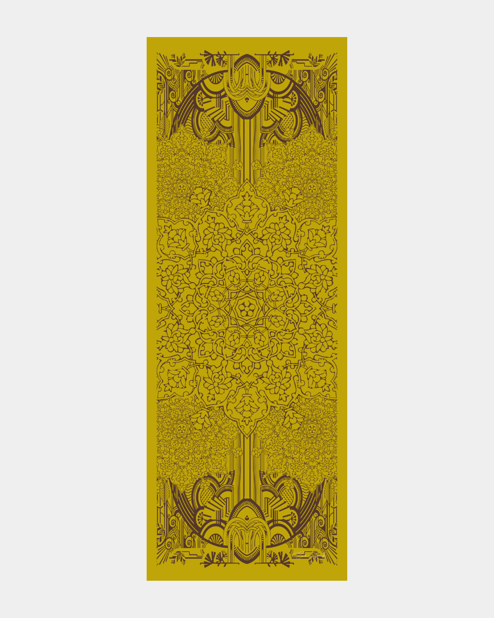 Saf Sarı & Buhur Kahvesi Harem Rüyası Desen Şal