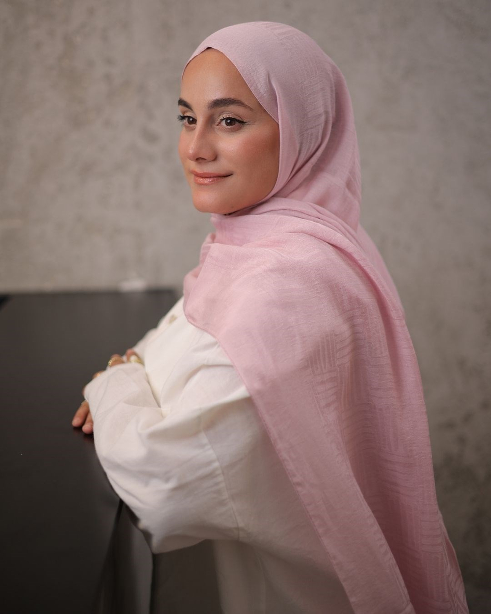Şeker Pembe Imannoor Ritim Desen Pamuk Jakar Şal