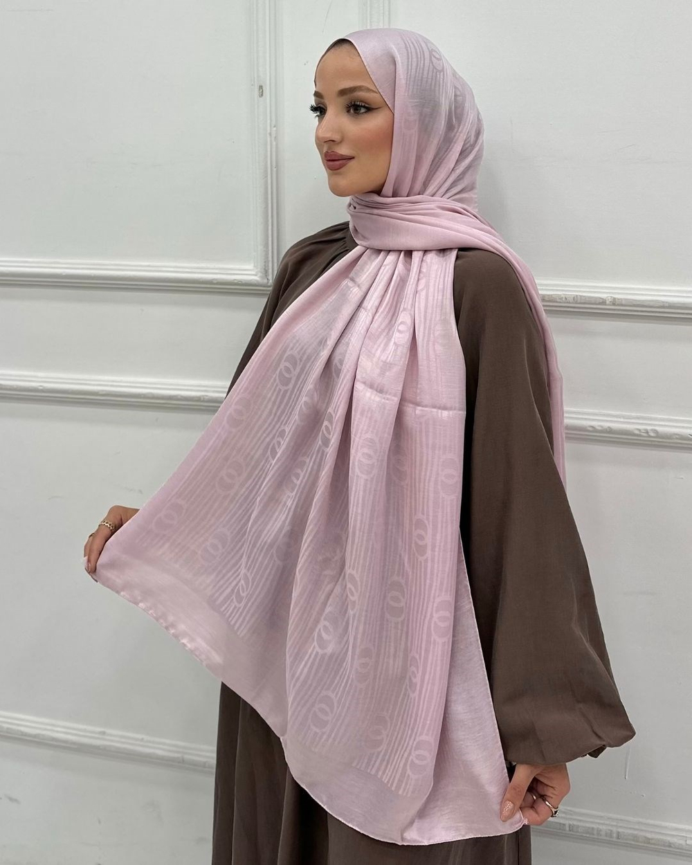 Şeker Pembe Imannoor Serena Desen Pamuk Jakar Şal