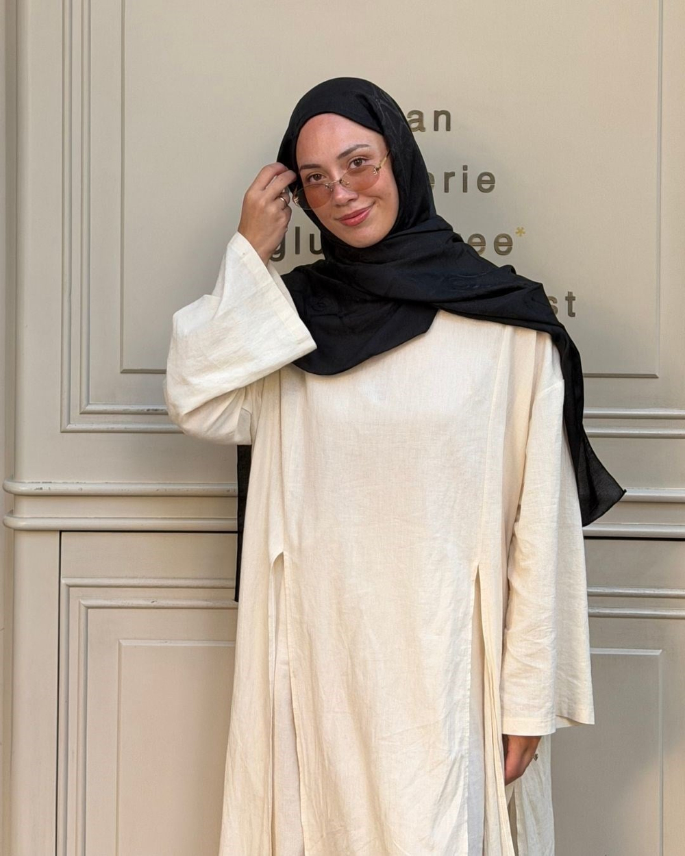 Siyah Imannoor Armoni Desen Pamuk Jakar Şal