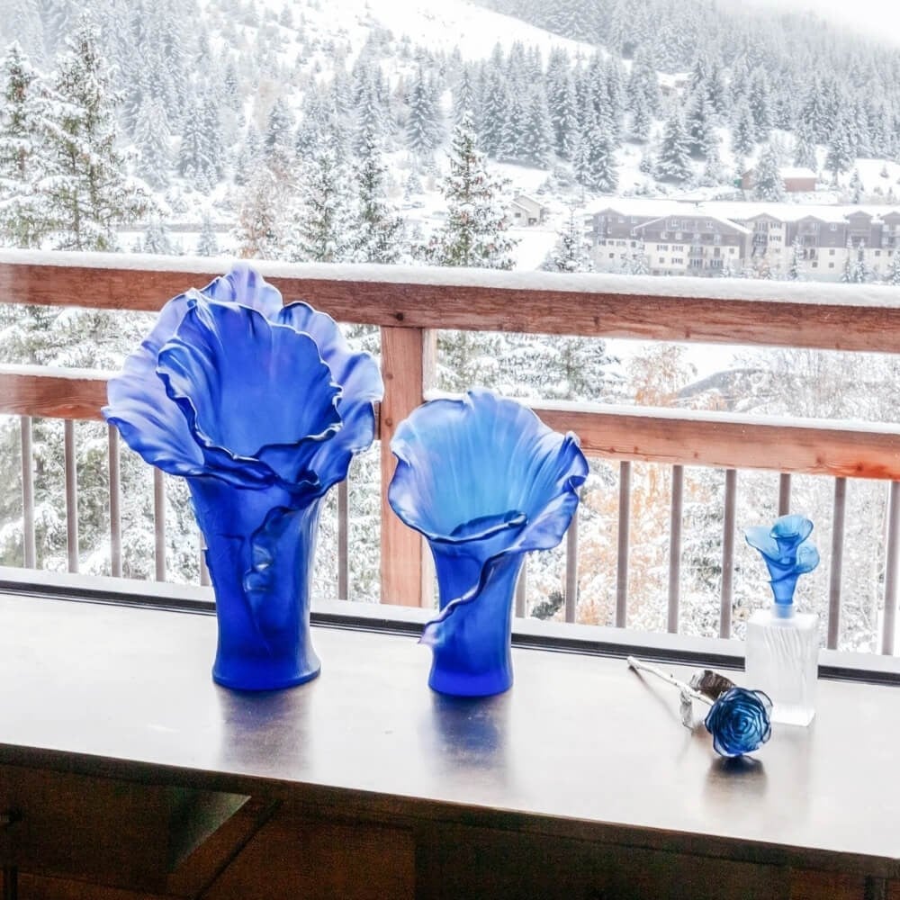 Daum Arum Blue Large Vase