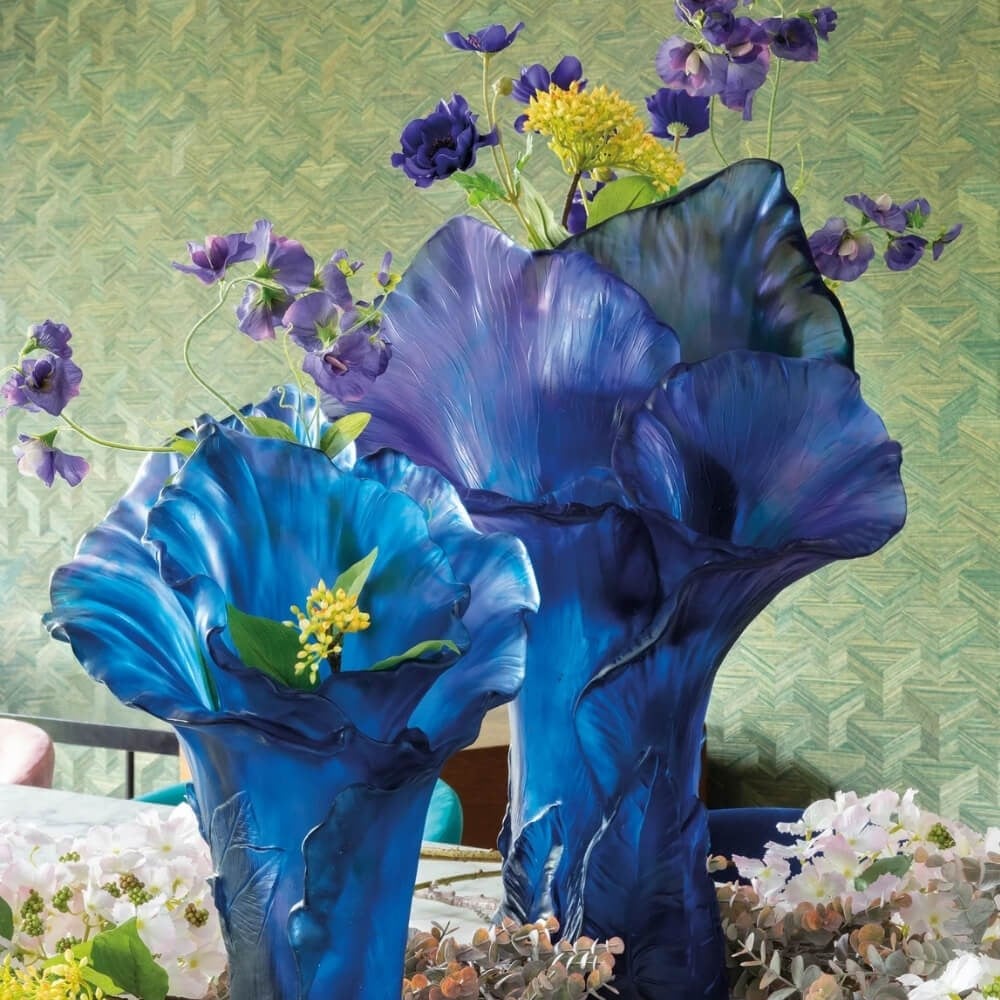 Daum Arum Blue Large Vase
