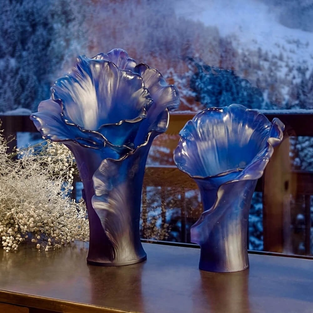 Daum Arum Blue Large Vase