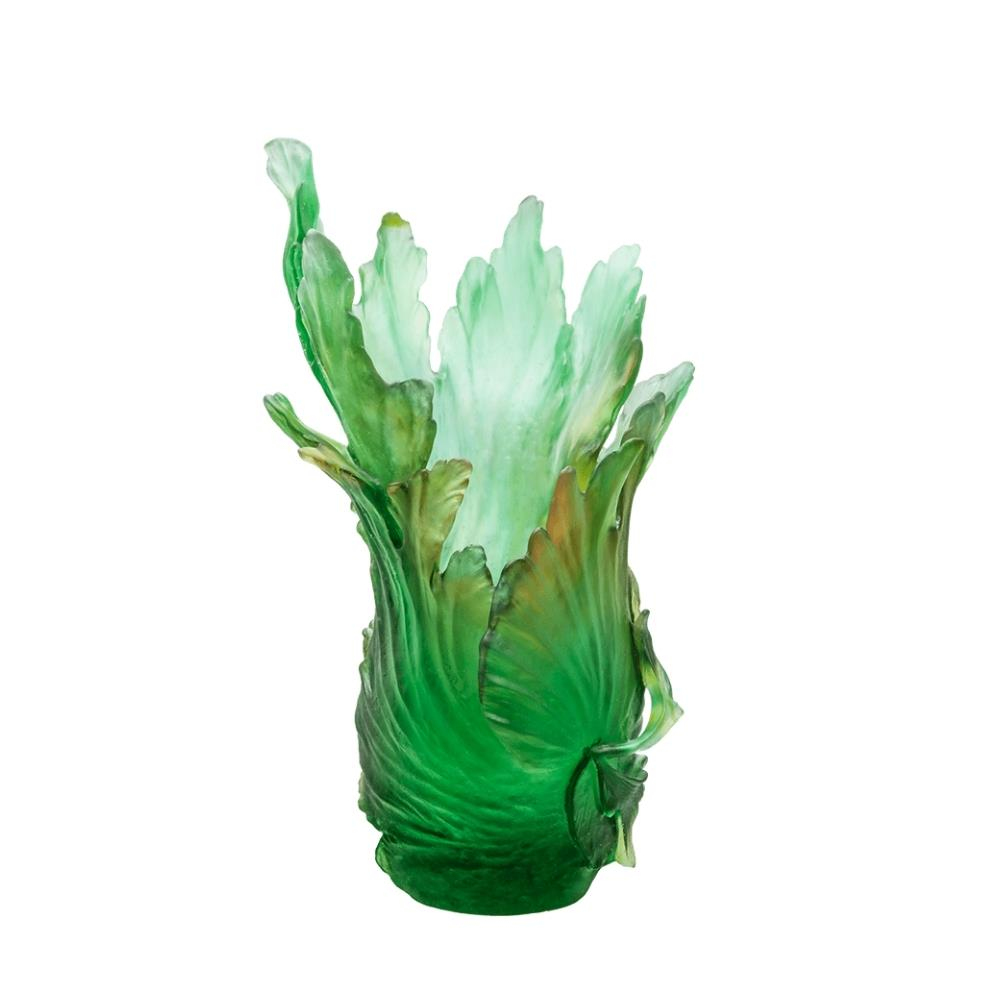 Daum Borneo Green Medium Vase