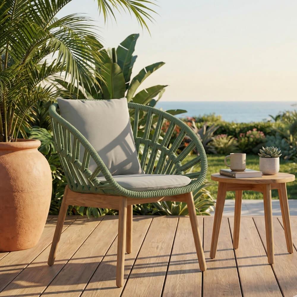 Kettal Cala Teak Foliar Bahçe Yemek Sandalyesi