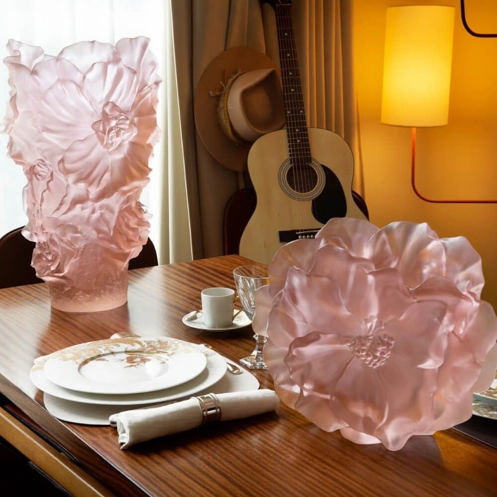 Daum Camelia Large Rose Vase