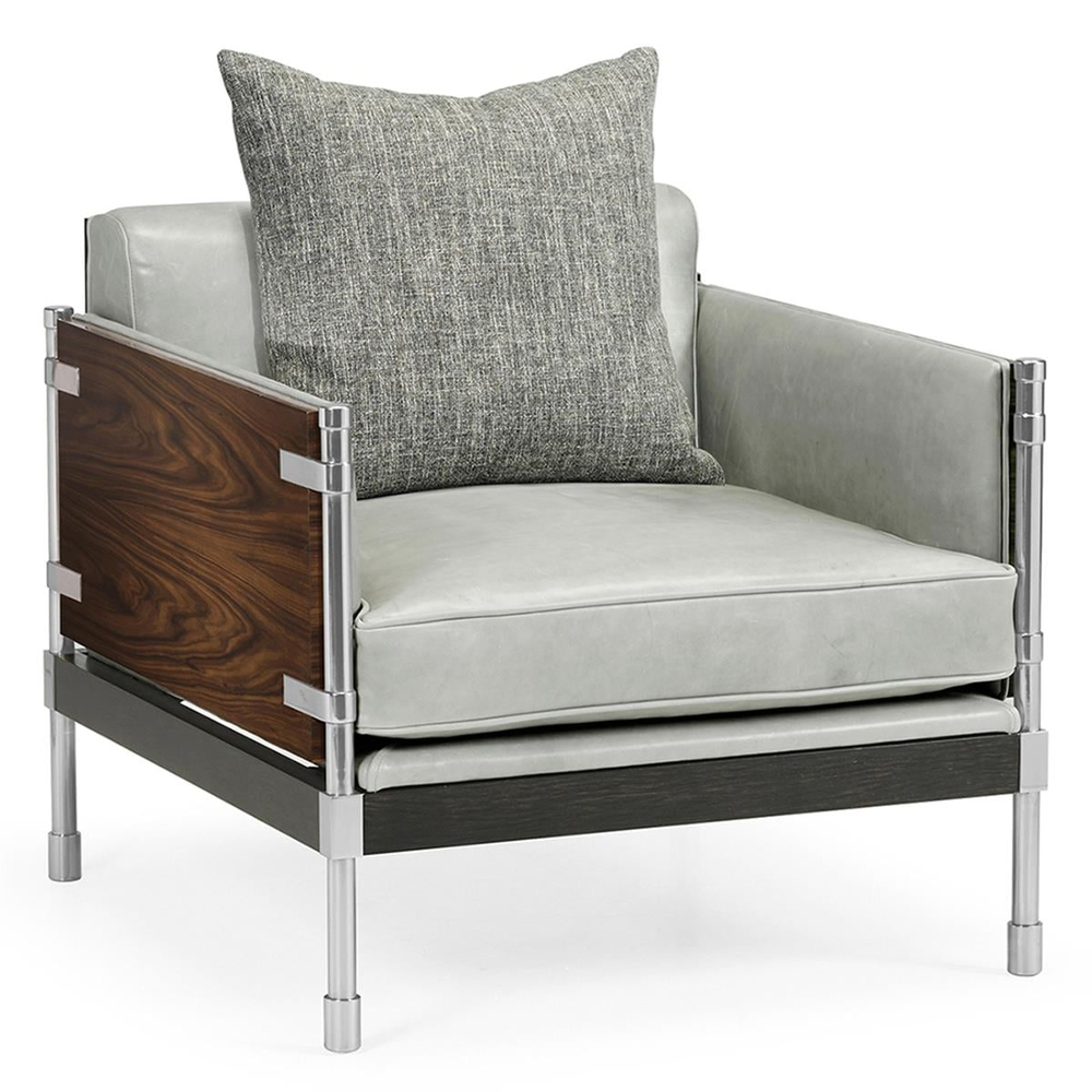 Jonathan Charles Campaign Santos Rosewood & Leather Armchair