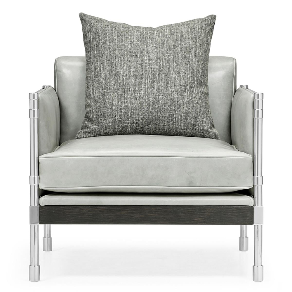 Jonathan Charles Campaign Santos Rosewood & Leather Armchair