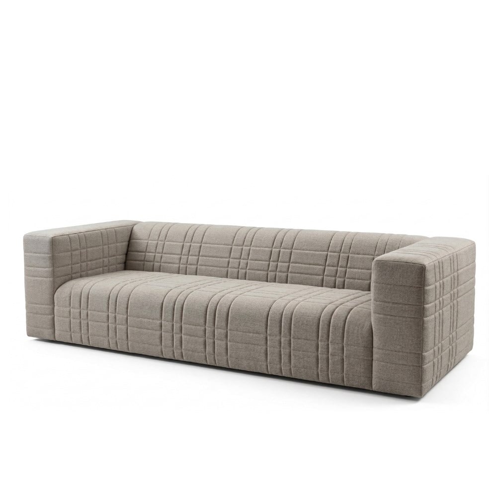 Chambers Üçlü Kanepe-Fabric (UP6461) Stonehaven Linen Flax-(Grade 60)-Finish Estate Quarter Sawn Oak