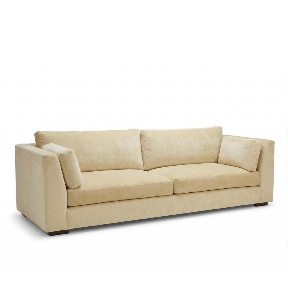 Desert Üçlü Kanepe-Finish Chestnut-Fabric Linen Velver Chamois (RL5210/02) (Grade 55)-Kırlent Linen Velvet Chamois (RL5210/02) (Grade 55) (2 Adet)-Kırlent Westcliff Tattersal Camel (FRL5233/01) (Grade 47) (2 Adet)