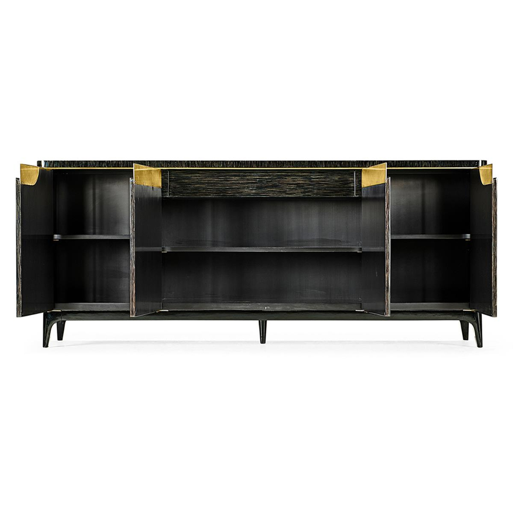 Jonathan Charles Fusion High-Gloss Macassar Style Sideboard