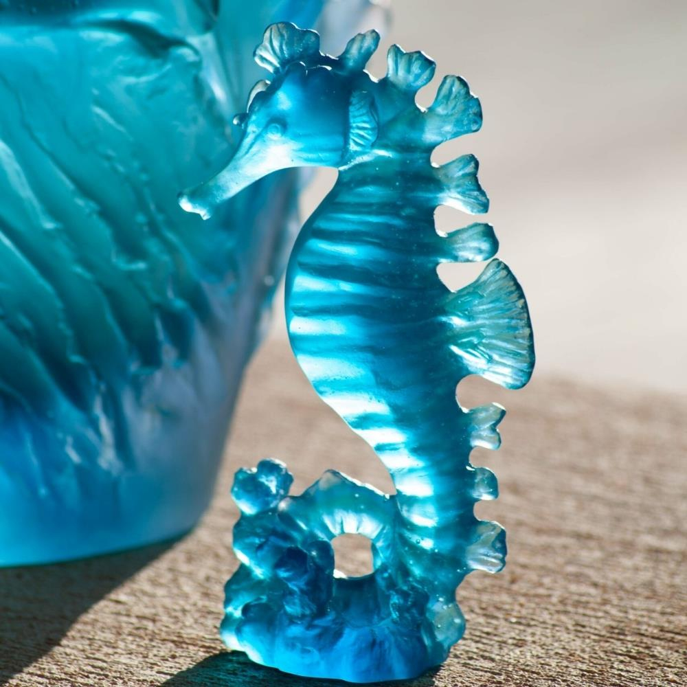 Daum Maya Hippocampe Blue Small Denizatı Heykeli