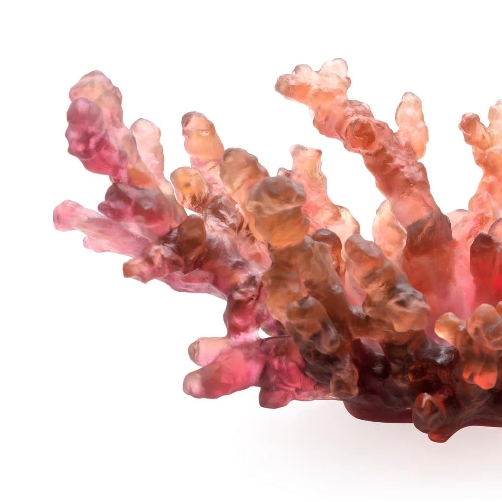 Daum Mer de Corail Red Amber Dekoratif Kase 