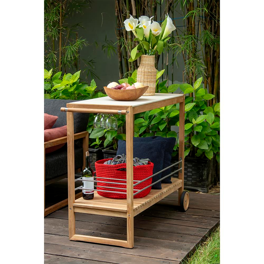 Alfresco Milan Teak Servis Arabası