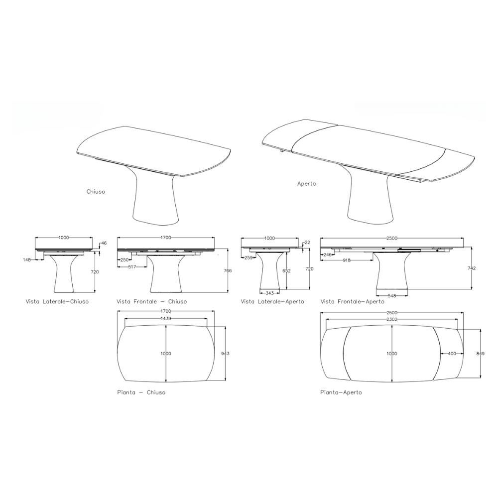 Bontempi  Podium Anthracite Açılır Masa