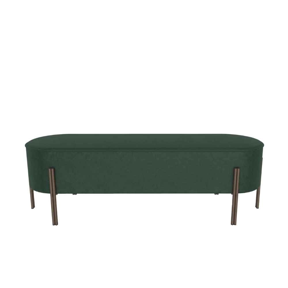 Puffoso Bench-Frame Dark Brass (M028)-Covering Fabric Pine (TEBQ007)