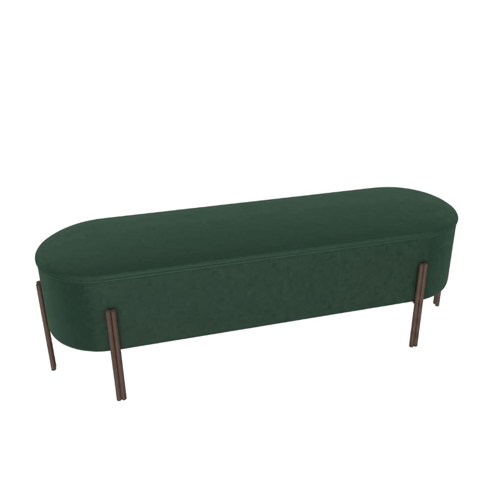 Puffoso Bench-Frame Dark Brass (M028)-Covering Fabric Pine (TEBQ007)