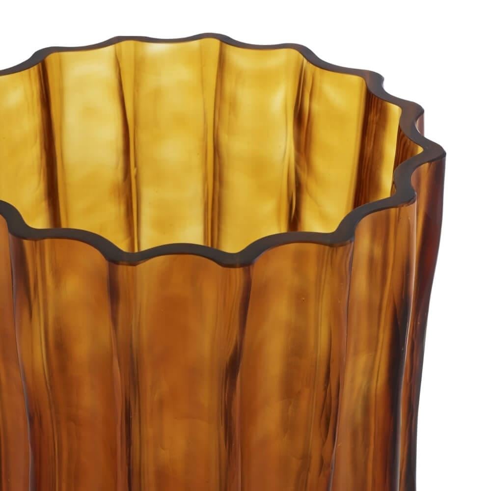 Ligne Roset Ribbed Amber Large Vase