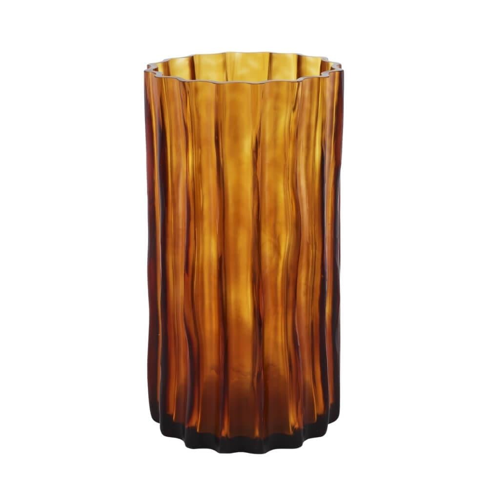 Ligne Roset Ribbed Amber Large Vase