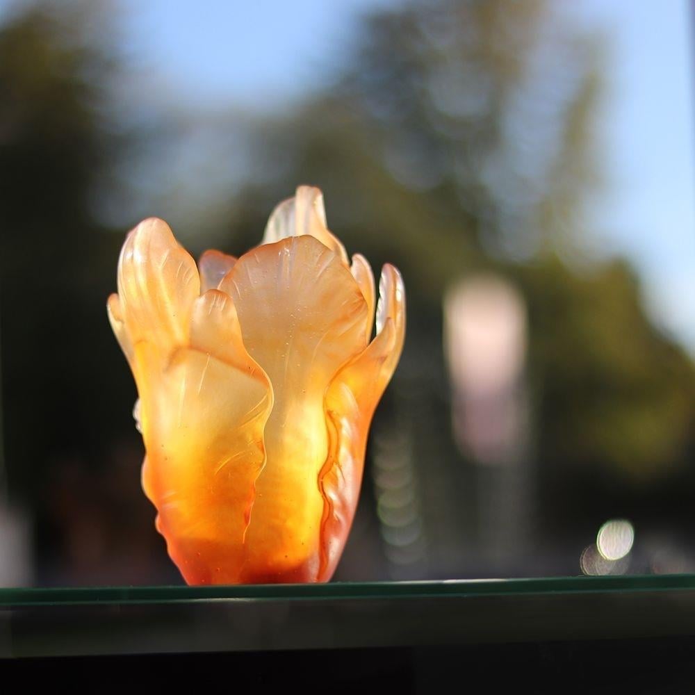 Daum Tulipe Amber Small Vase