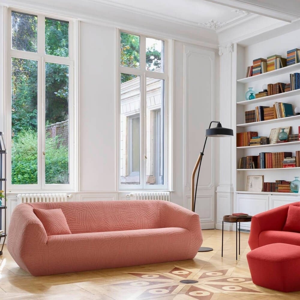 Ligne Roset Uncover Aubergine Large Sofa
