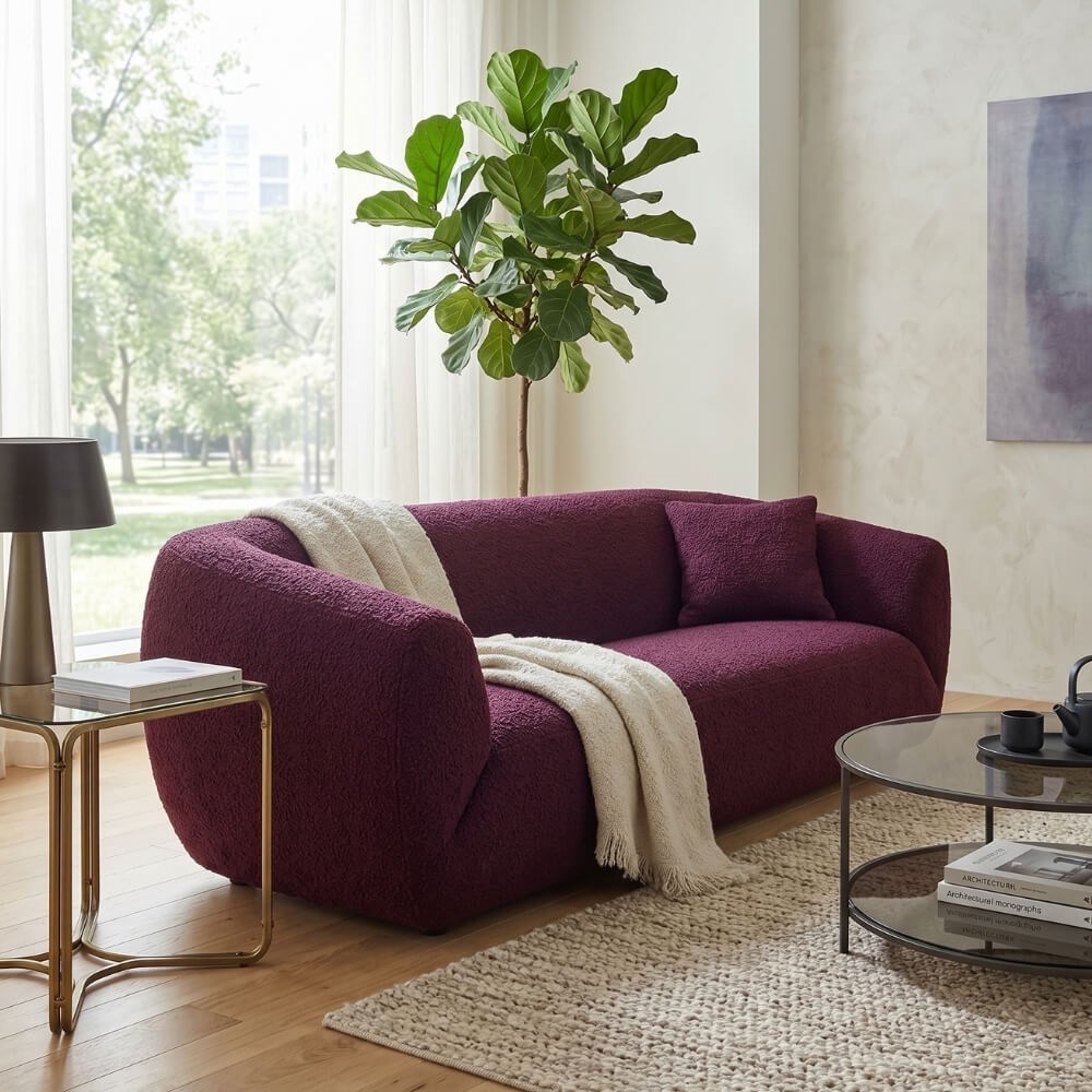 Ligne Roset Uncover Aubergine Large Sofa