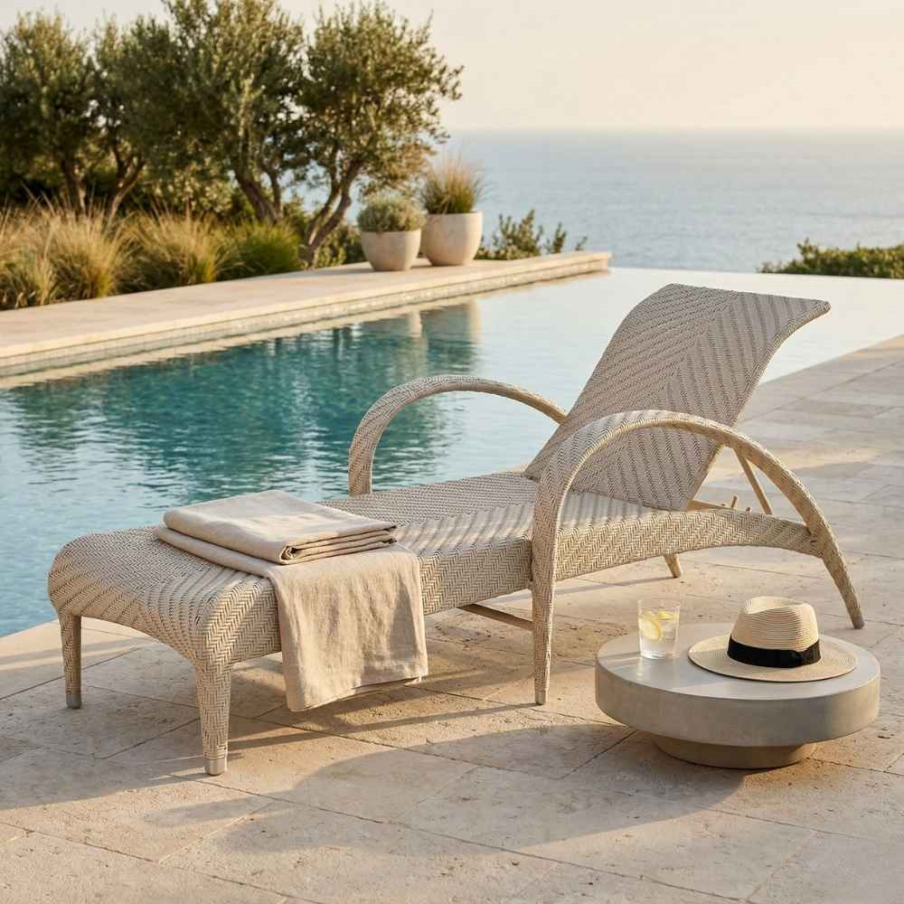 Alfresco Amazon White Şezlong