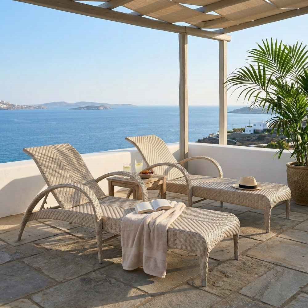 Alfresco Amazon White Şezlong