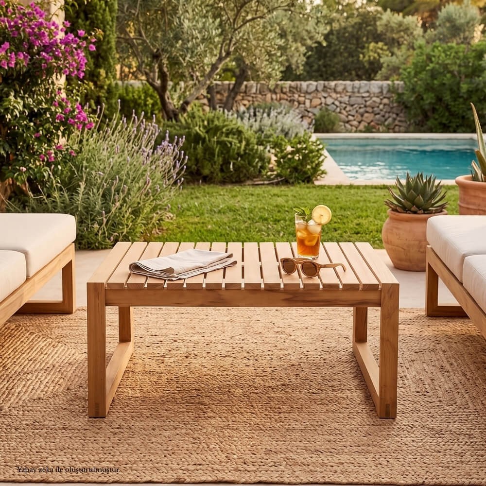 Alfresco Milan Large Teak Yan Bahçe Sehpası