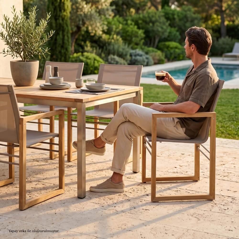 Alfresco Milan Taupe Bahçe Sandalyesi