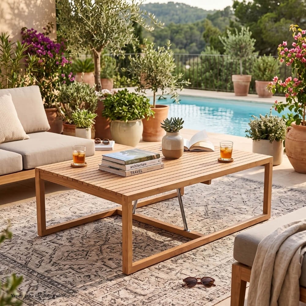 Alfresco Milan Teak Bahçe Orta Sehpası