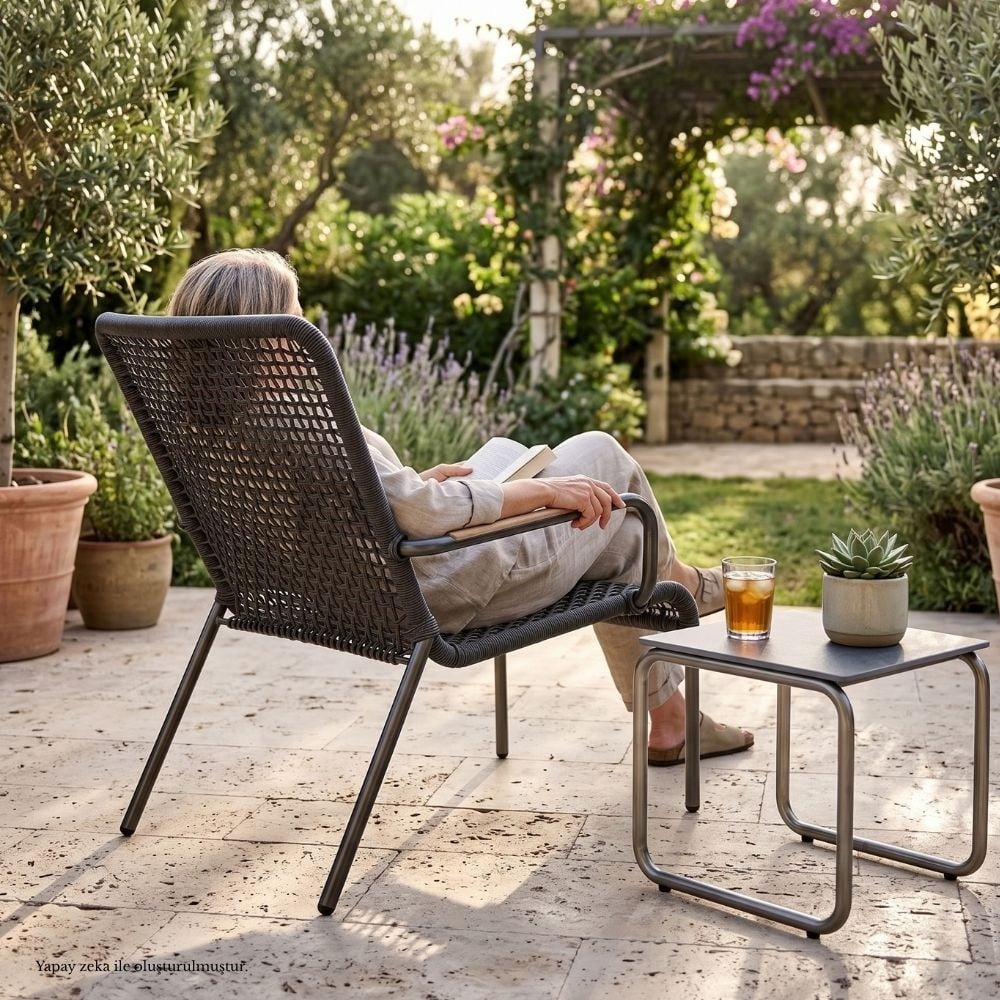 Alfresco Opti Anthracite Şezlong