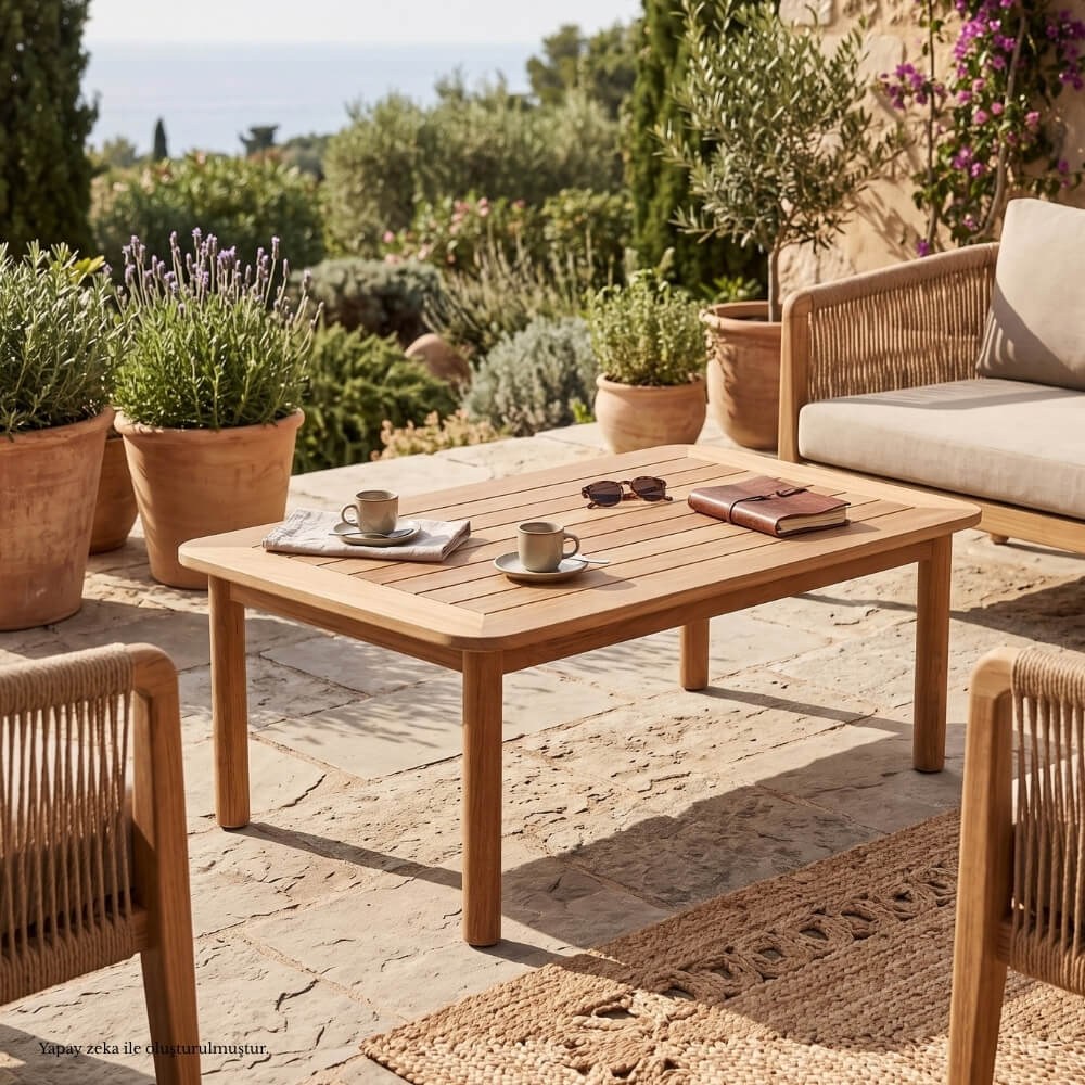 Alfresco Verona Yüksek Dikdörtgen Bahçe Orta Sehpası