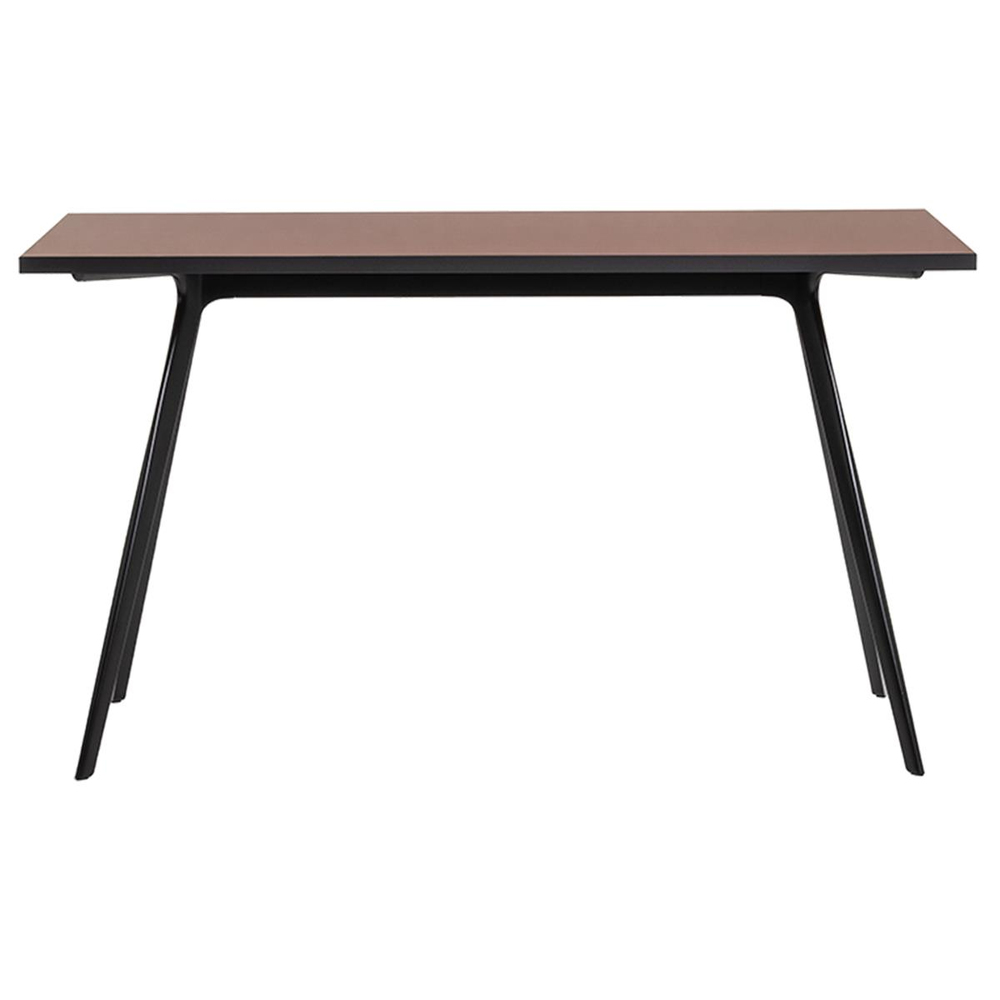 Baguette Yemek Masası (130)-Frame Painted Black-Top Bordeaux-Edge ABS Black