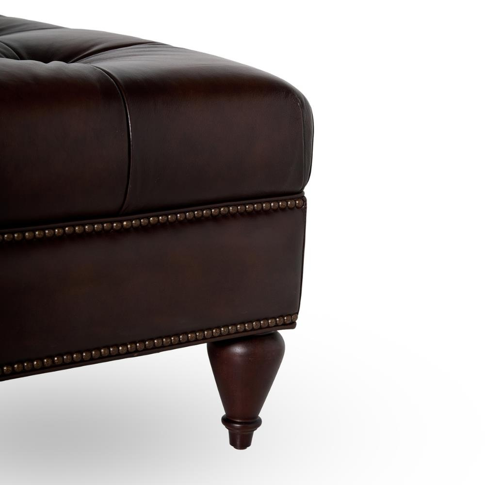 Bernhardt Colston Brown Leather Ottoman