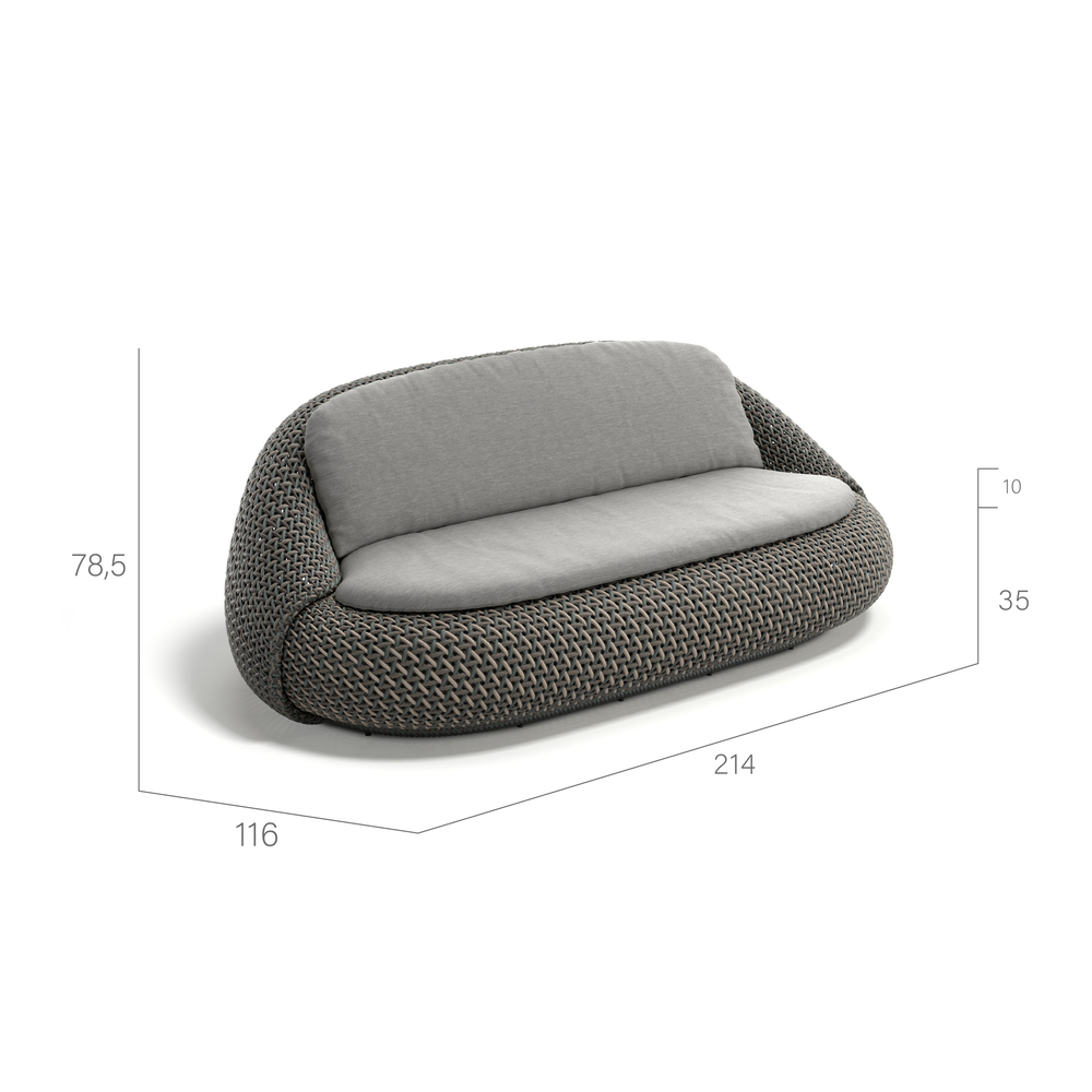 Dedon Atolo Pine Silver İkili Kanepe