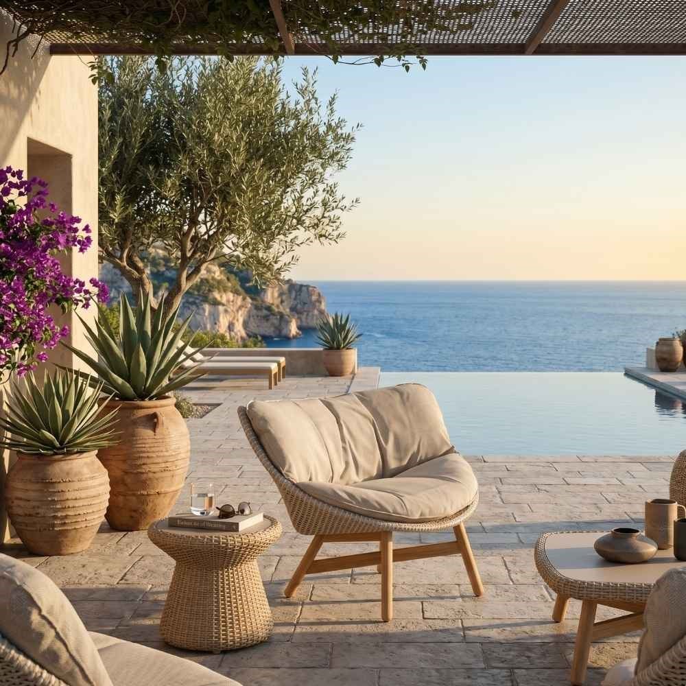 Dedon Mbrace Lowback Sea Salt Lounge Chair