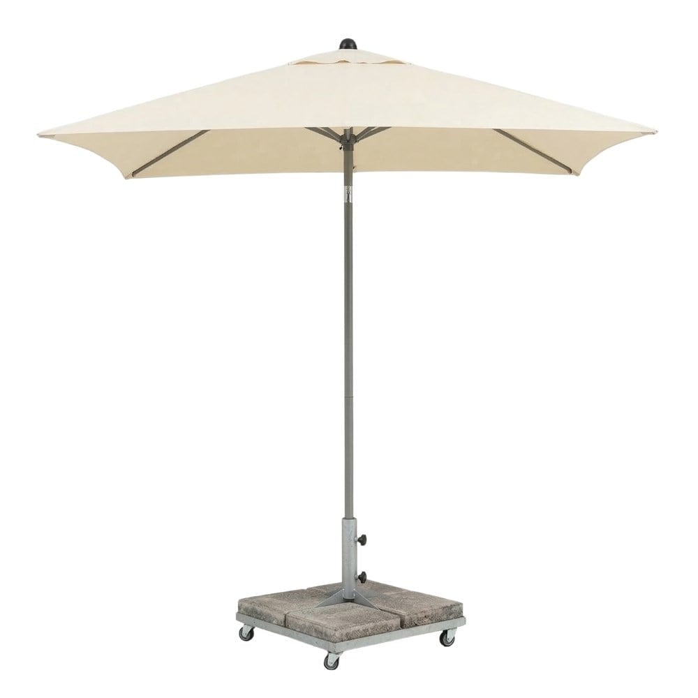 Ethimo Elisir Sunlounger, Smart Side Table & Glatz Push Up Parasol Set