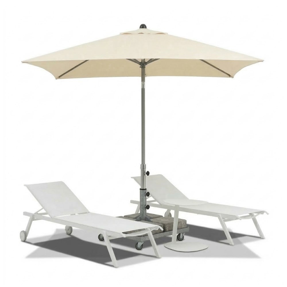 Ethimo Elisir Sunlounger, Smart Side Table & Glatz Push Up Parasol Set