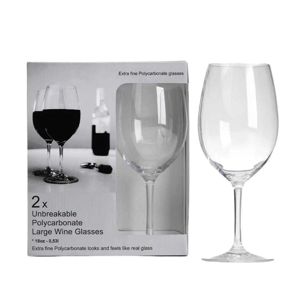 Flamefield Polycarbonate Large İkili Şarap Kadehi