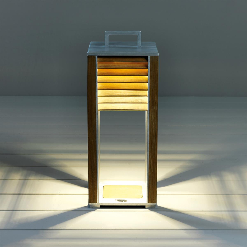 Ethimo Ginger Aluminum and Teak Table Lamp