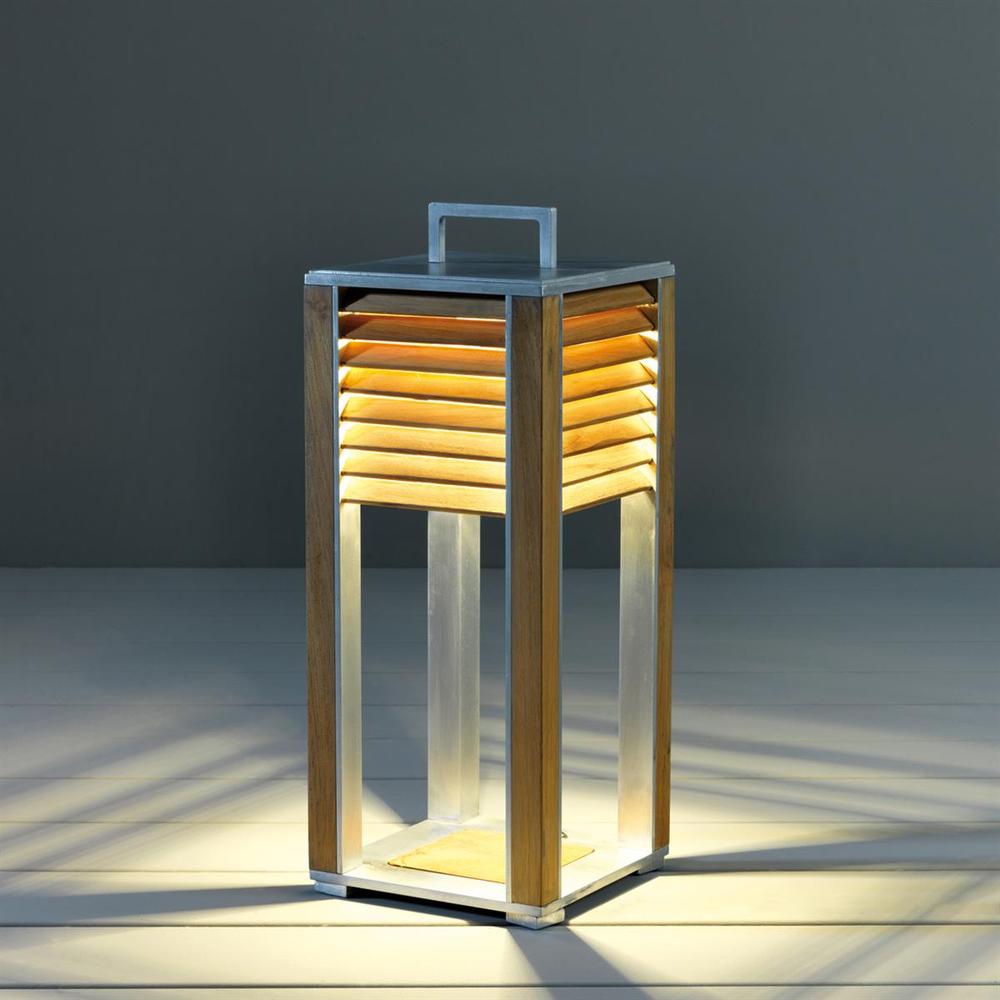 Ethimo Ginger Aluminum and Teak Table Lamp