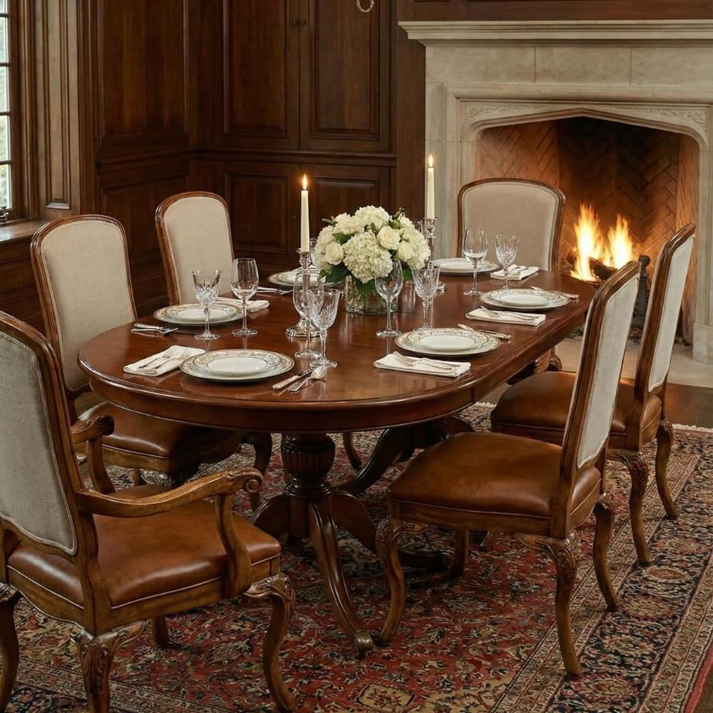 Jonathan Charles Duchess Light Burr Walnut Side Chair